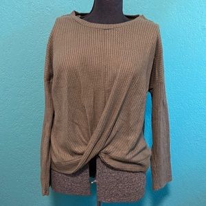 {Paper Crane} Olive green waffle knit top